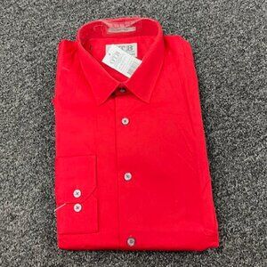 Men's Regular Fit Long Sleeve Solid Color Dress Shirts Red